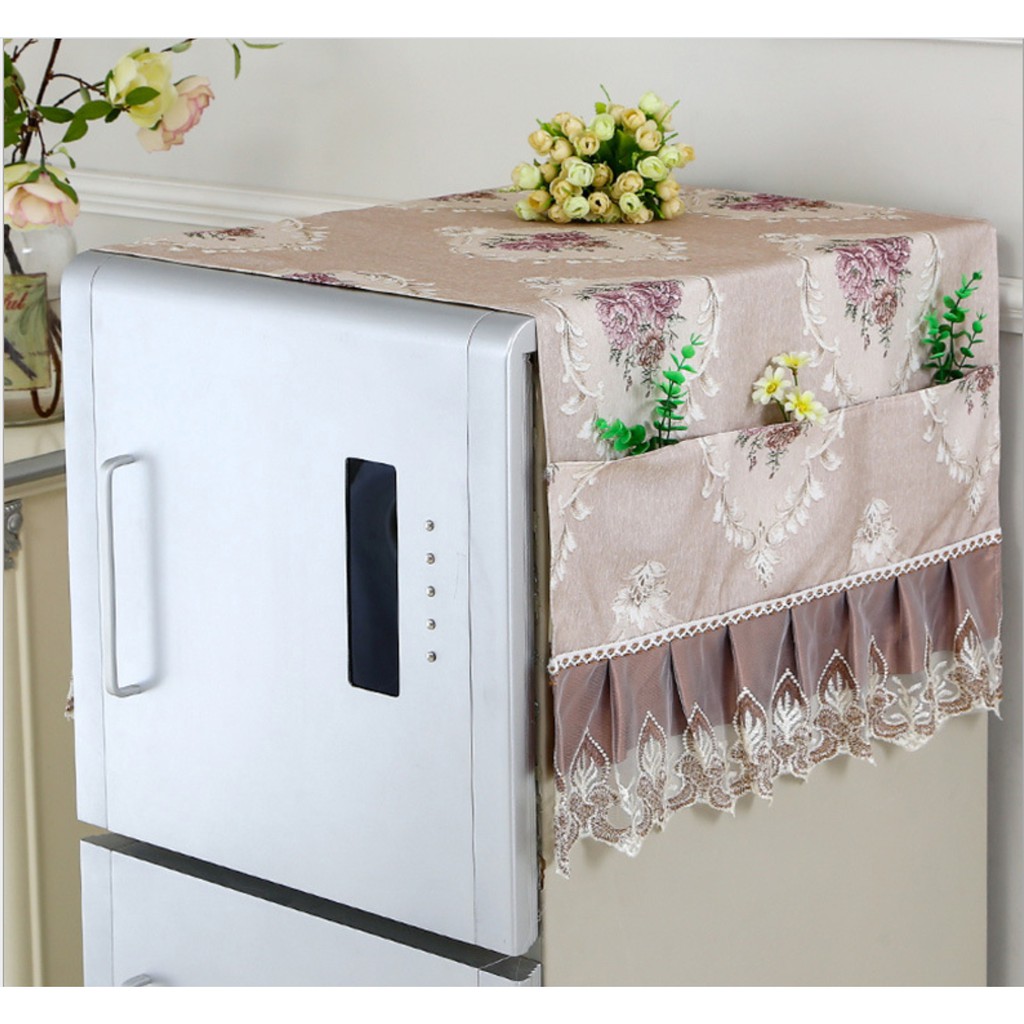 Shabby Lace Refrigerator Cover / Penutup Sarung Kulkas Elegant Vintage Tebal