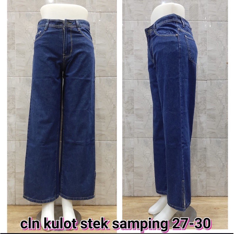 KULOT JEANS EONI BELAH SAMPING SIZE 27-34// KULOT JEANS WANITA HIGHWAIST TERBARU