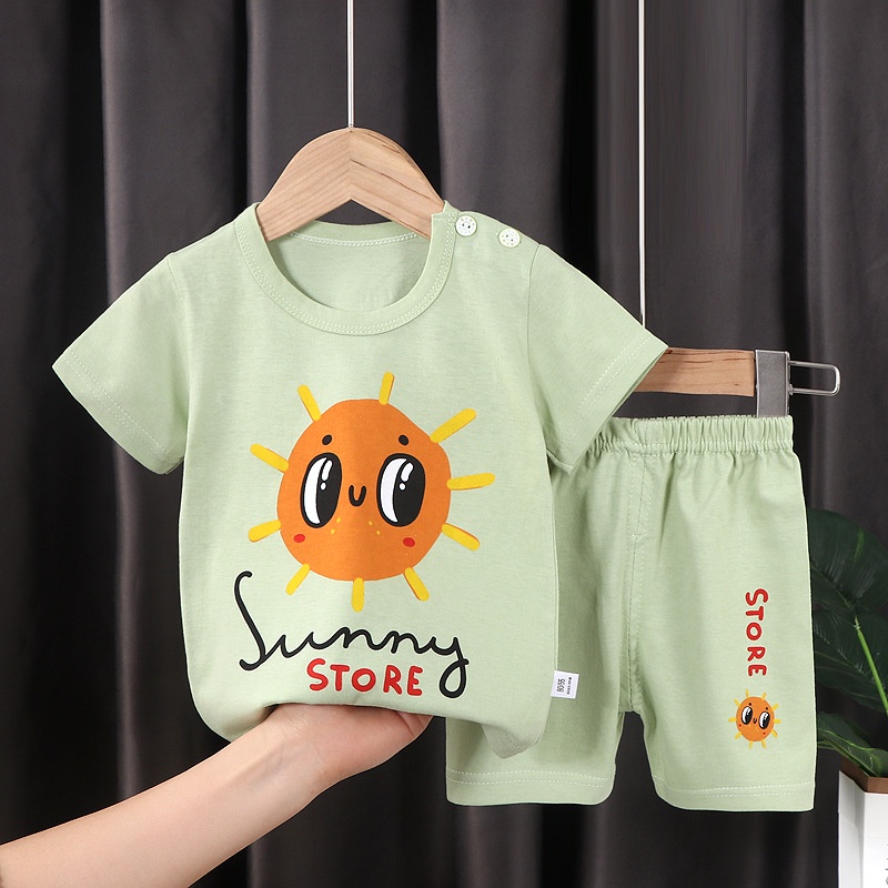 BABY STORE01 - BBA3 SETELAN ANAK 0- 3 TAHUN BAJU SETELAN ANAK PIYAMA TIDUR PENDEK JUMPER ANAK BAYI