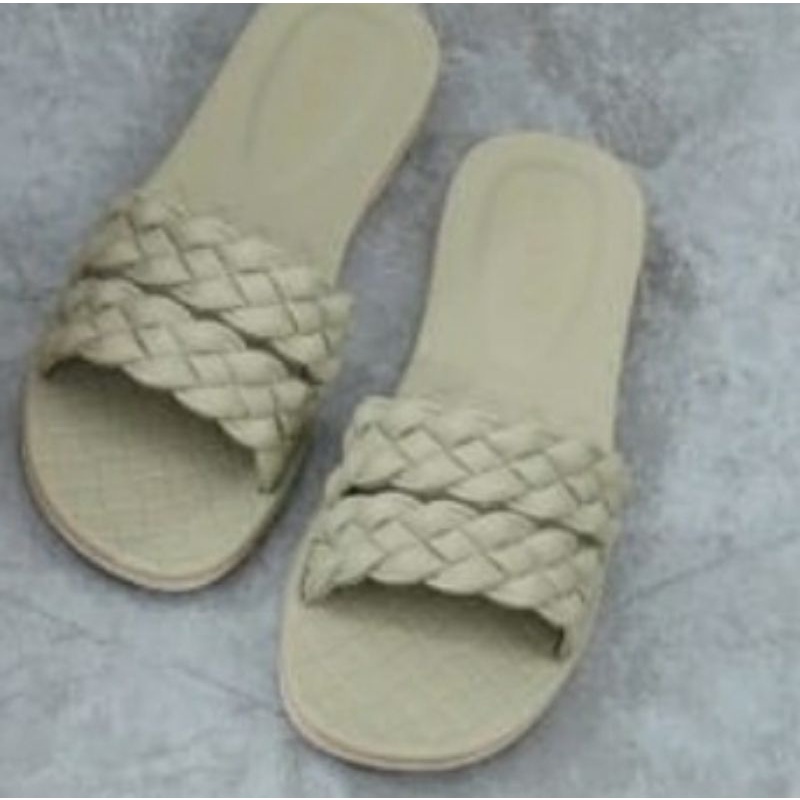 Sun-GITA Sandal Jelly Flat Wanita Slide 2 Ban Tali Kepang 2132