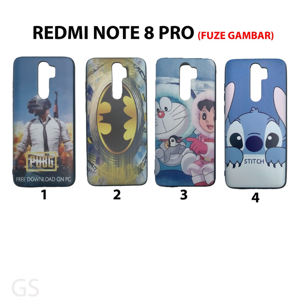 Casing Fuze  Gambar REDMI NOTE 8 PRO  case karakter Doraemon game batman universal cowo cewe