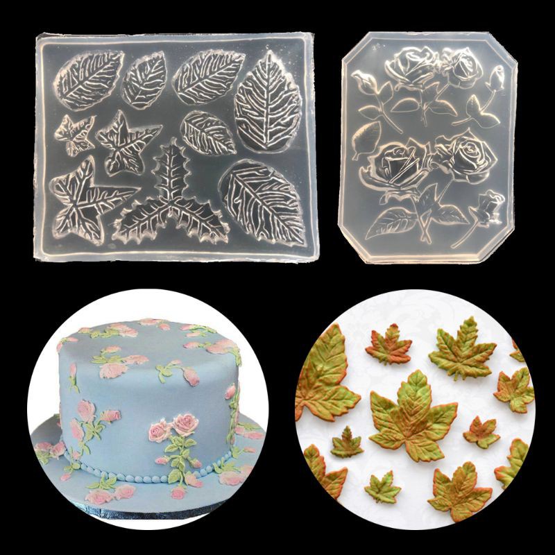 Glitter Rose Flower Maple Leaves Cake Decor Resin Pendant Silicone Molds Jewelry Tools