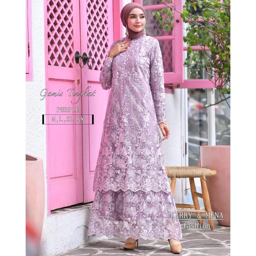 Kadai.baju / Gamis tingkat melayu / Gamis brukat jumbo wanita / Gamis wisuda dan akad