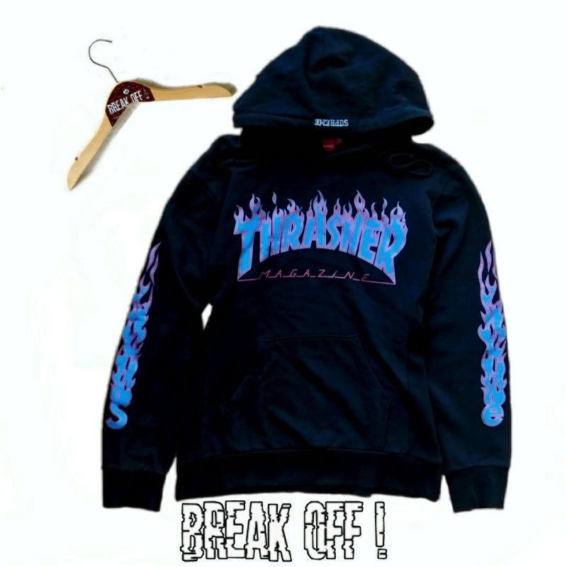 HOODIE THRASHER X SUPREME ORIGINAL BEKAS SECOND PRELOVED