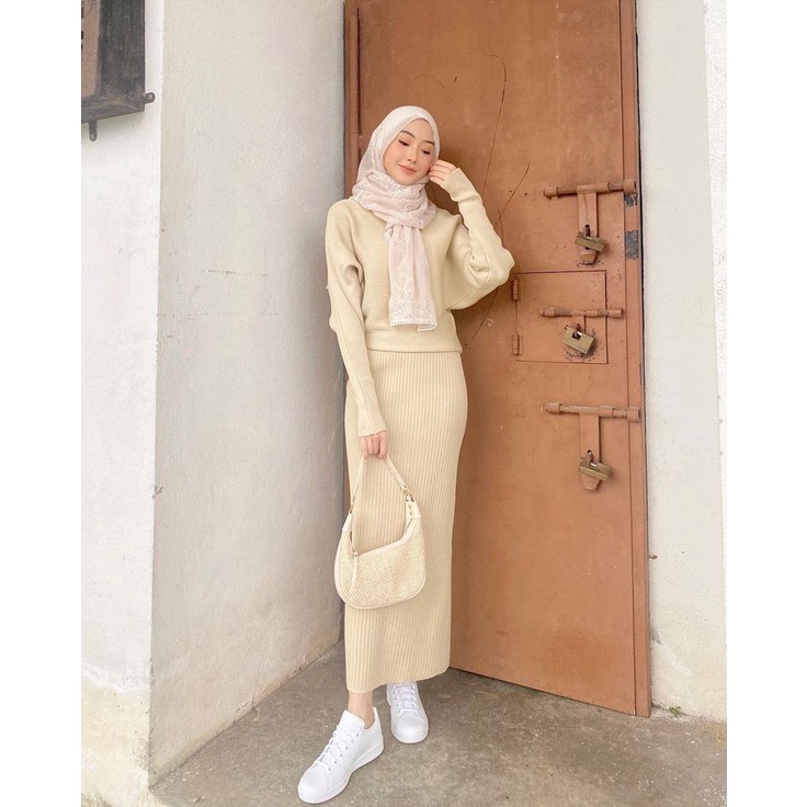 ROK SPAN RAJUT HIGH QUALITY/SPAN KNIT PREMIUM/ROK PANJANG PENSIL WANITA