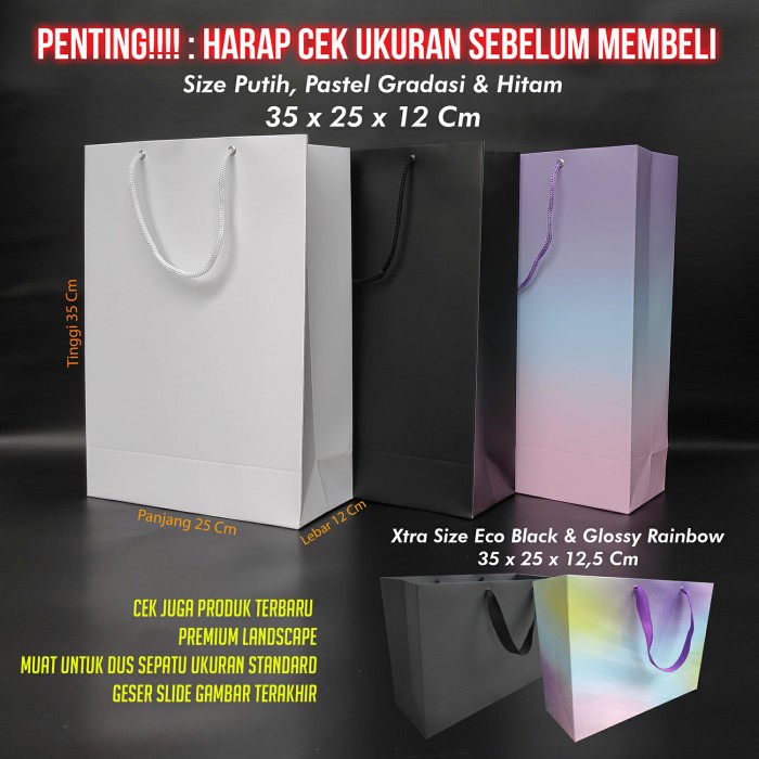 

PROMO Paper Bag / Paperbag / Tas Kertas / Shopping Bag / Goodie Bag /Kantong - Putih