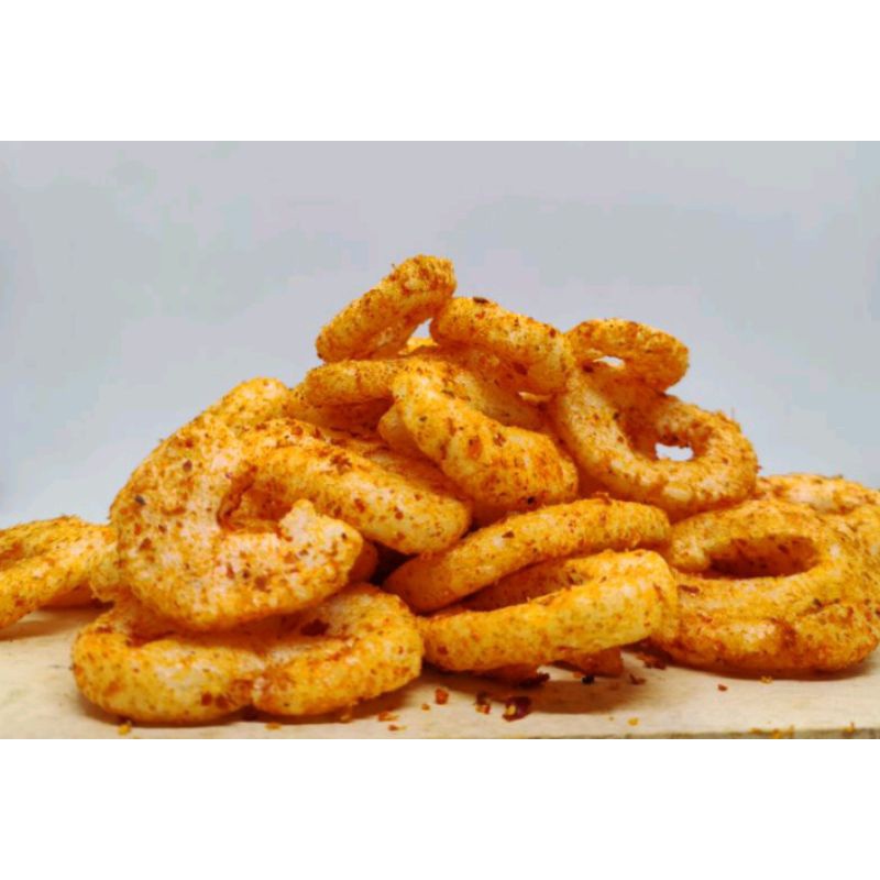 

kerupuk koin pedas/ring pedas