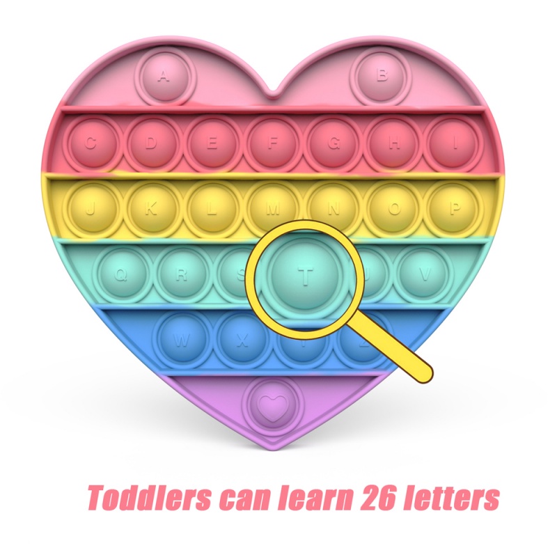 Pop Fidget Toys Antistress Push Bubble Squishy Silicone Calculator Keyboard 26 Letter Simple Dimple Children Kids