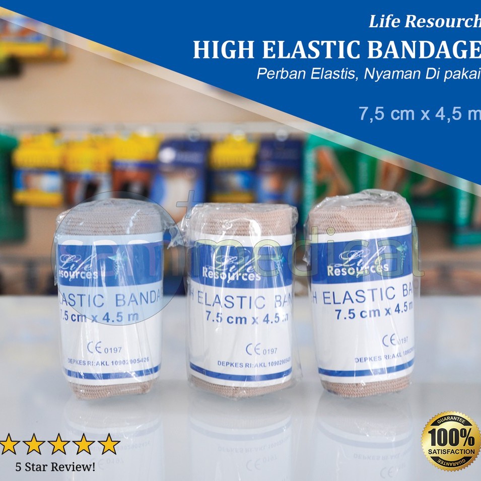 Liferesources Elastic Bandage / Perban Elastis / Elastic Bandage / Perban Gulung Coklat