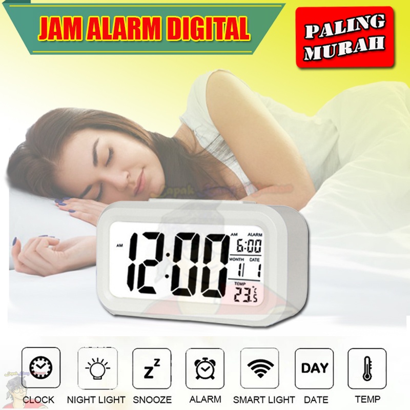 Jam Alarm Digital Jam Weker Pintar Jam Meja Digital Smart Alarm Clock