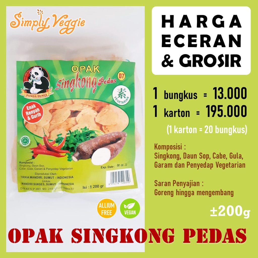 

Opak Pedas Vegetarian Cap Panda Dunia / Kerupuk Vegetarian Krupuk