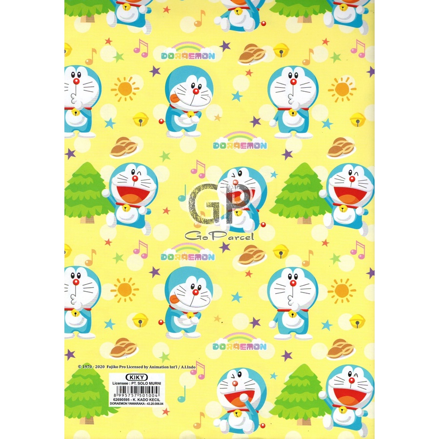 ( 5 Lembar ) KERTAS KADO DORAEMON DOREMI NOBITA SIZUKA SUNEO GIANT ADVENTUR KIKY - GIFT WRAP PAPER SHINNY GLOSSY MENGKILAP