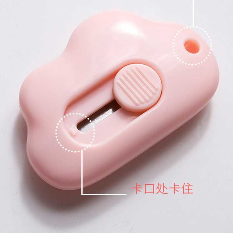 Pisau Cutter Mini Pemotong Kertas Desain Cloud Piso Cuter Kecil Alat Potong Buku Murah