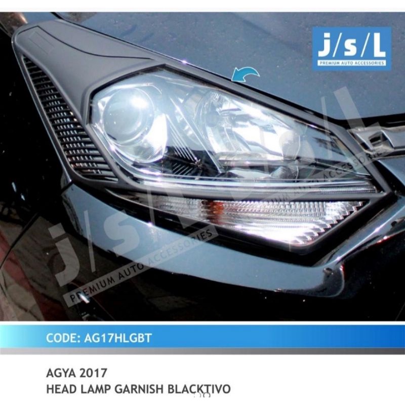 Garnish Lampu Depan Toyota Agya 2017 Blacktivo