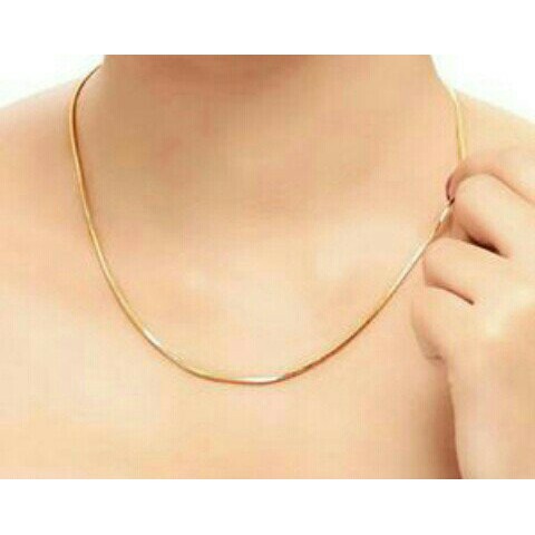 Kalung Titanium Pria Anti Karat Wanita Cowok Asli Keren Silver / Emas /silver /Rantai Cowo