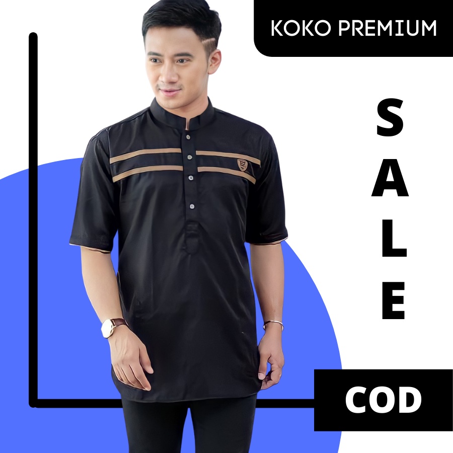 Baju Koko Pria Dewasa Lengan Pendek Koko Kurta Pria Lengan Pendek Fashion Muslim Modern Premium Hita