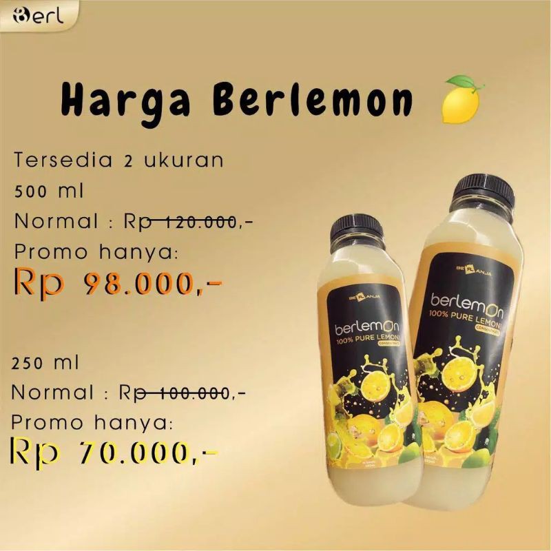 

BERLEMON 250 ML & 500 ML MINUMAN DIET DAN KESEHATAN B ERL LEMON SARI LEMON MINUMAN DIET ALAMI