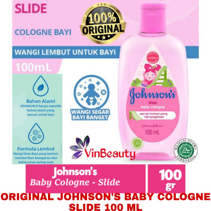 ORIGINAL JOHNSON'S BABY COLOGNE SLIDE 100 ML / JOHNSONS COLOGNE PINK 100ML