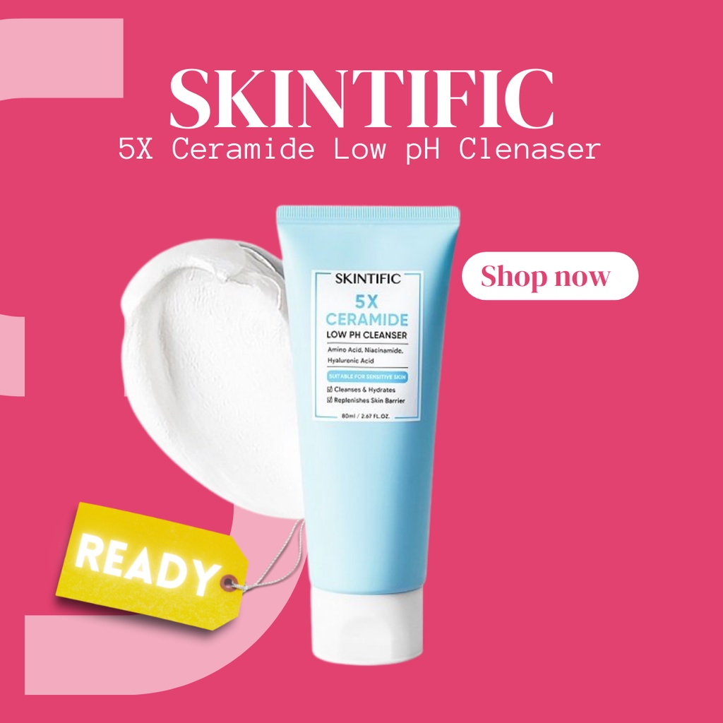 SKINTIFIC 5x Ceramide Low pH Cleanser 80g 100% Original