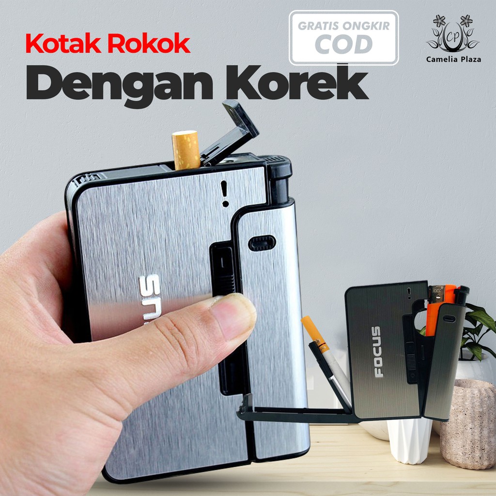 Tempat Rokok dan Korek Api Slot Metal Case Kotak Rokok Keren Tempat