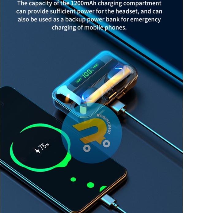 ➼ Headset F9 TWS Stereo Handsfree earphone airbuds original ❋