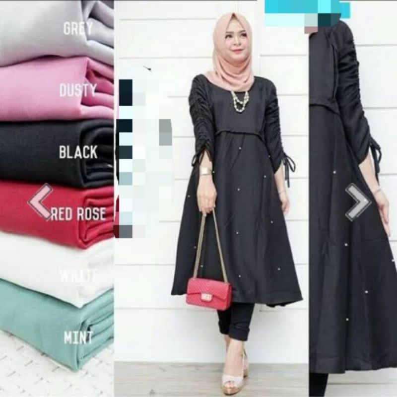 Pearly tunik atasan wanita fashion muslim