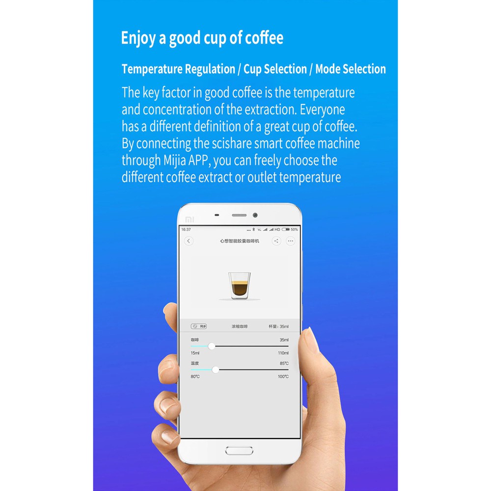 Xiaomi SCISHARE Mesin Kopi Espresso Pintar Coffee Powder Maker 19 Bar with App / Mesin Kopi