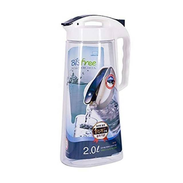 Lock n Lock Bisfree One Touch Bottle Fridge Pitcher Teko Putih 2L botol minum ABF632