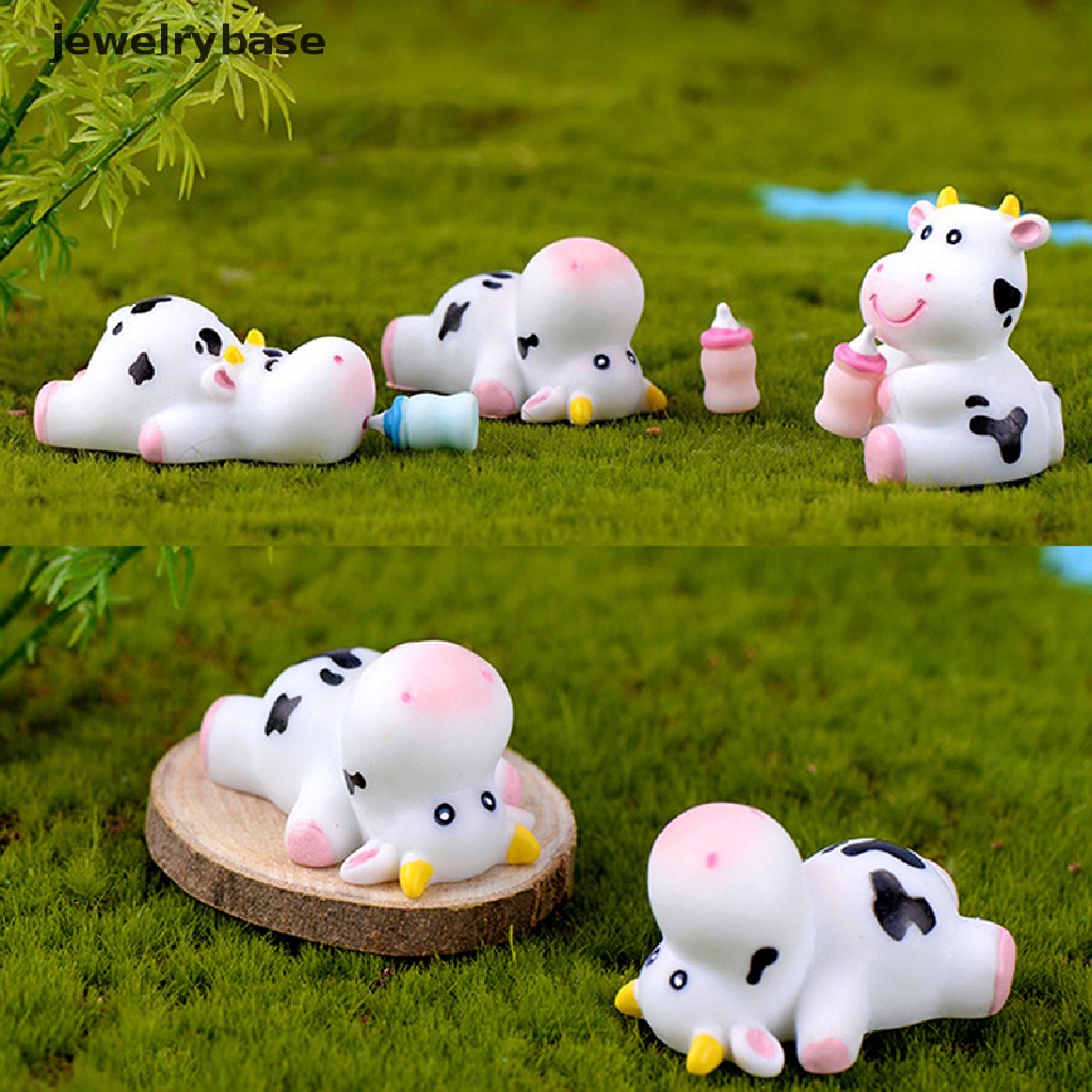 [Base] Mini Cow Animals Micro Garden Figurines Ornaments DIY Craft Home Dollhouse Decor Boutique