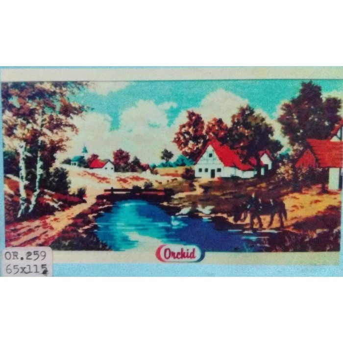 KRUISSTEEK KRISTIK ORCHID MOTIF PEMANDANGAN OR 259
