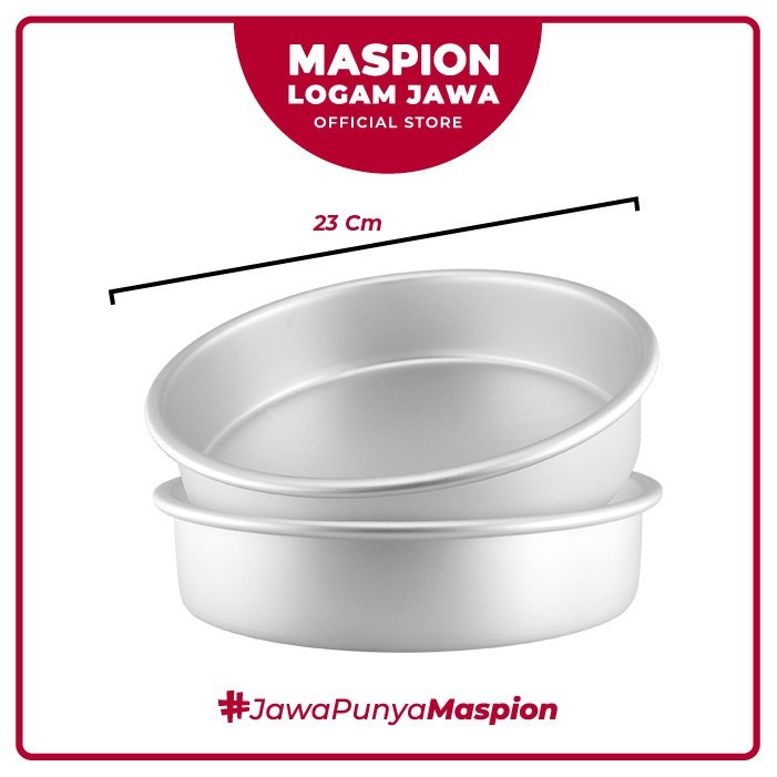 MASPION 9″ Round Pan Anodize Set 1 Pcs - Cetakan Kue Aluminium