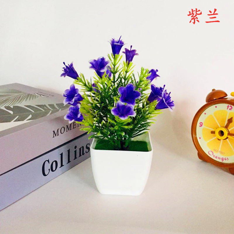 JM Pot Bunga Plastik / Tanaman Palsu / Bunga Hias Dekorasi Rumah Import Murah Jakarta COD PBP10-UNGU