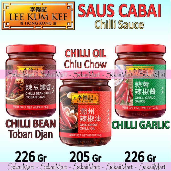 

Jual Lee Kum Kee Chili Sauce Chilli Oil / Garlic / Bean - Lkk Saus Cabai - Chili Garlic