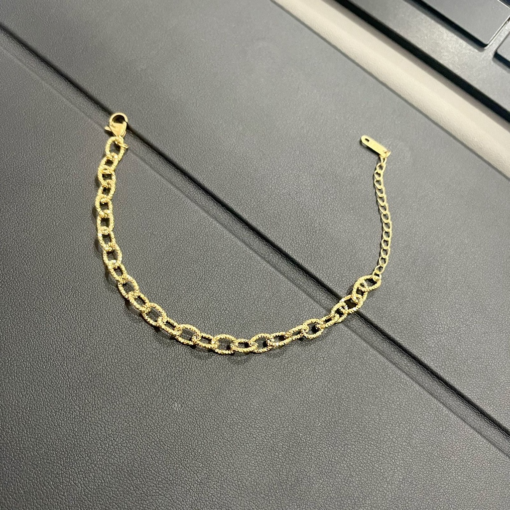 COD! gelang tangan titanium rantai gold variasi anti karat import