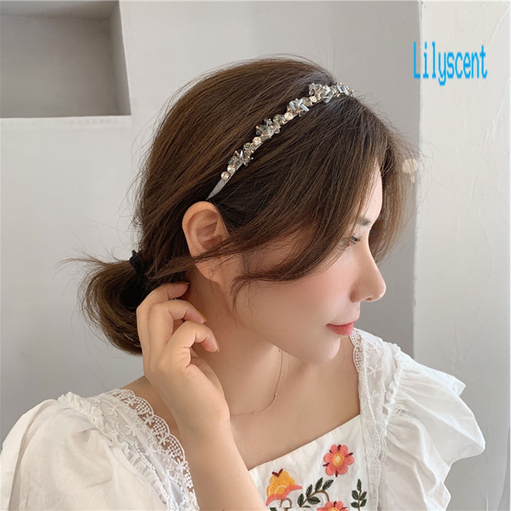 Lily Bando Kristal Imitasi Berkilau Anti Slip Reusable Untuk Wanita