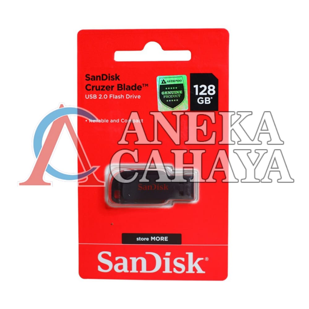 Flashdisk SanDisk 128GB USB 2.0 Cruzer Blade CZ50 - Garansi Resmi 5 Tahun