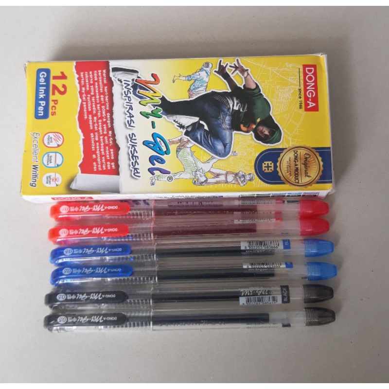 PULPEN MY -GEL DONG-A HITAM, BIRU DAN MERAH