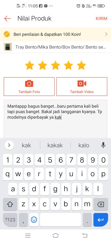 Tray Bento/mika Bento/box Bento/ Bento Sekat 4 + Tutup Bening