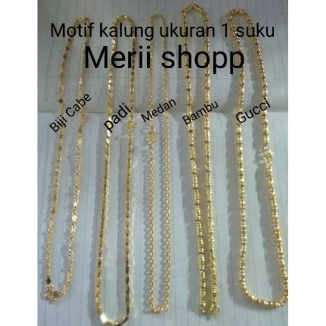 Kalung Replika EMAS 24k setara 1 suku, kalung bambu lapis emas kalung padi 24k