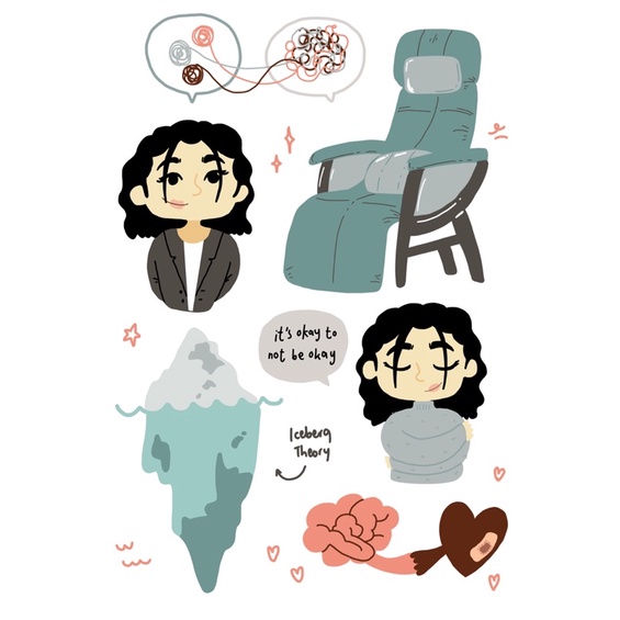 

sticker sheet psichologist psikologi mental health