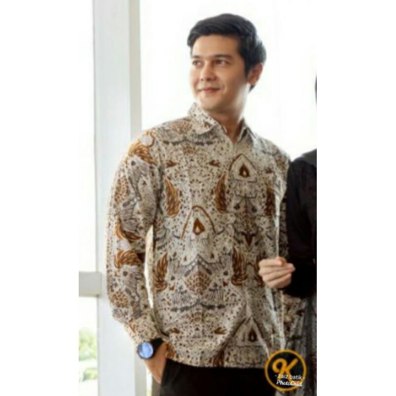 PROMO TERMURAH SARIMBIT  KELUARGA | Nayaka Batik-Couple Annabel Pinguin Tille Lengan Panj-Kode 02 ( kemeja)