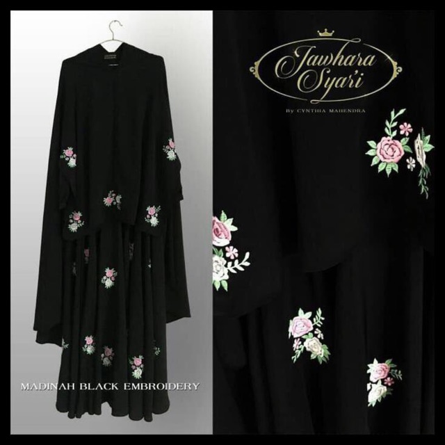 PRELOVED JAWHARA SYARI Madinah Black Embroidery