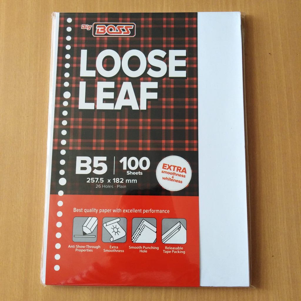 

BIG BOSS LOOSE LEAF B5 ISI 100 POLOS ISI BINDER