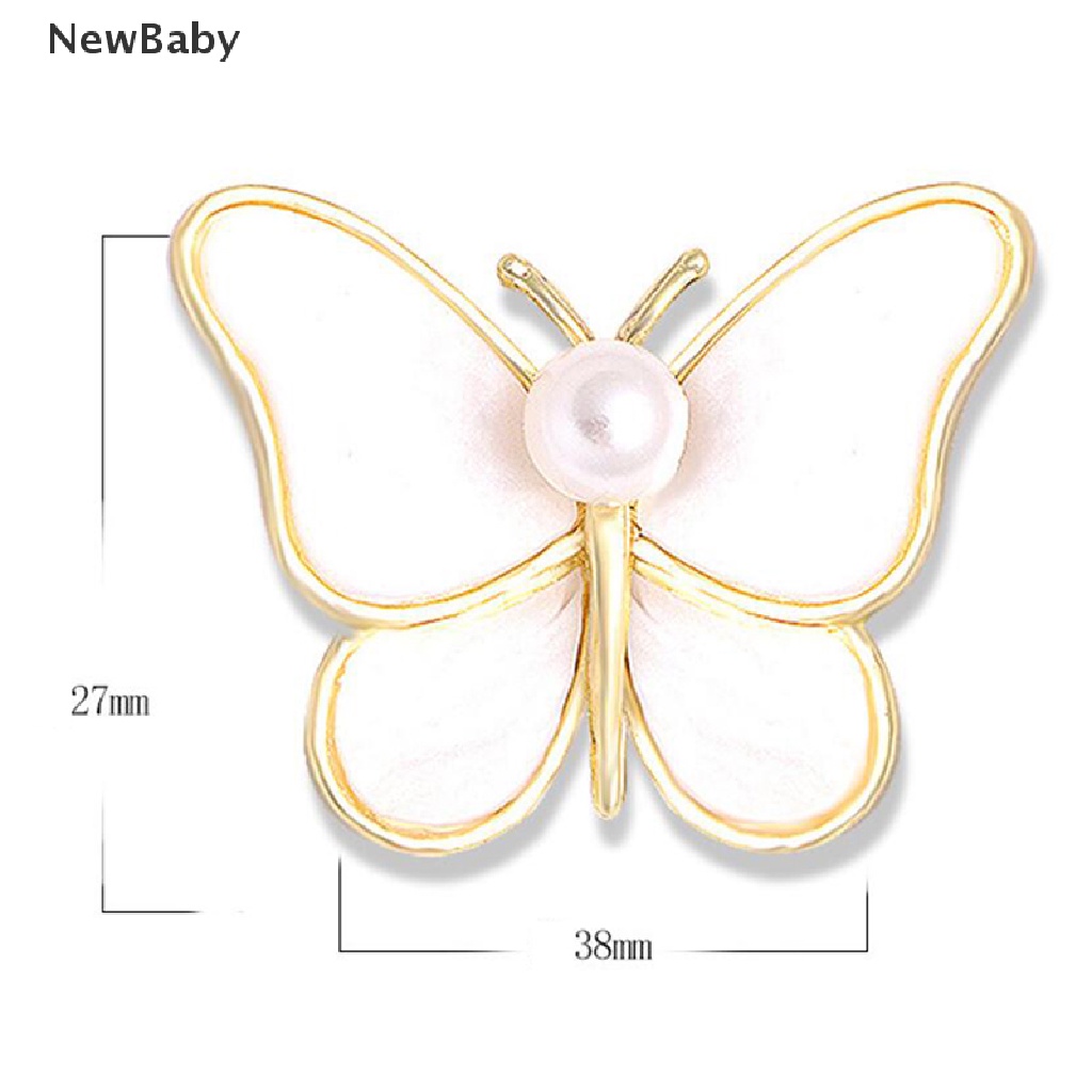 Newbaby Bros / Pin Bentuk Kupu-Kupu Aksen Mutiara Imitasi Untuk Perhiasan Wanita / Pernikahan