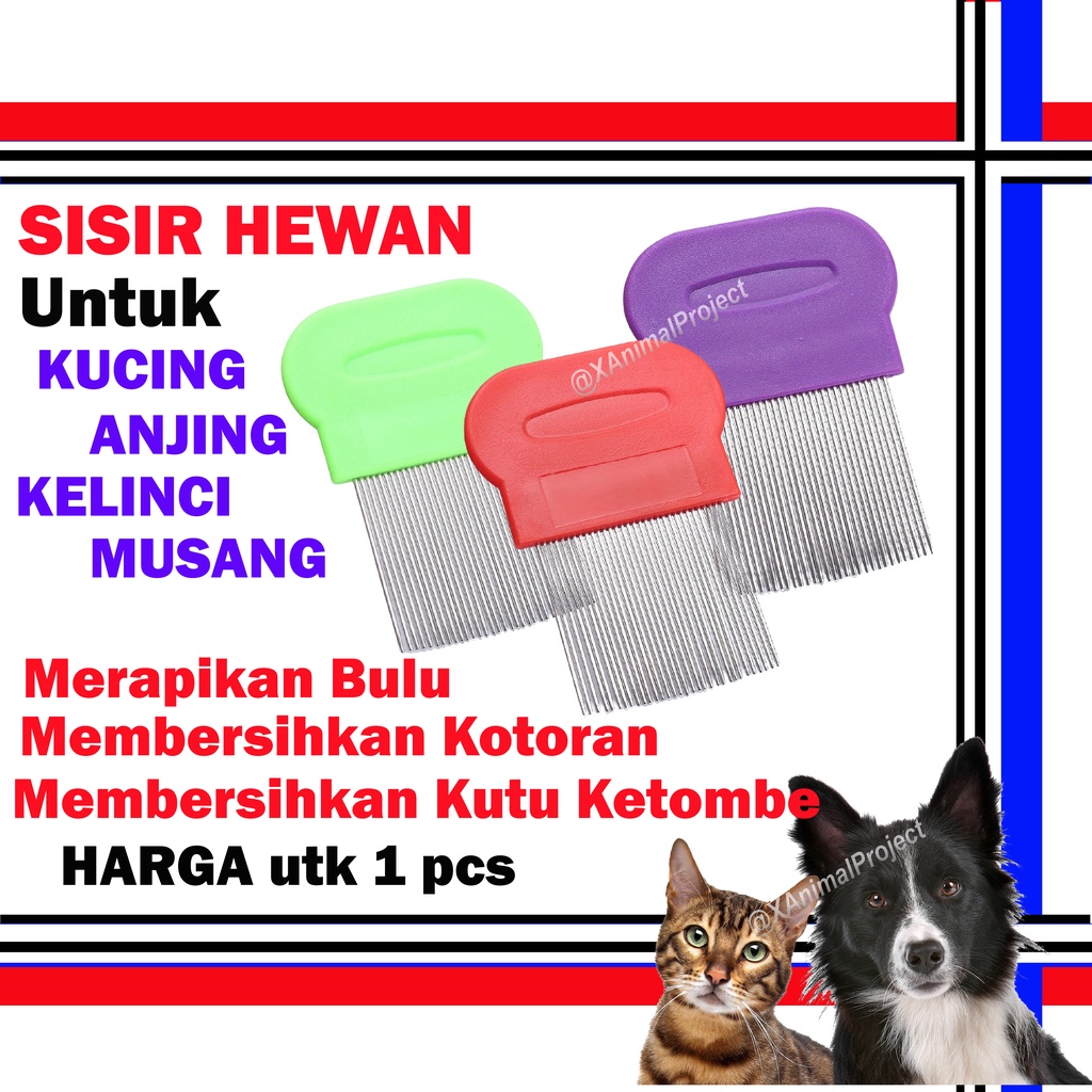 Sisir Serit Kutu Hewan Kucing Anjing Kelinci Burung Tupai Musang Menghilangkan Kutu Telur dan Ketombe Serta Merapikan Bulu Binatang dan Menghilangkan Kotoran