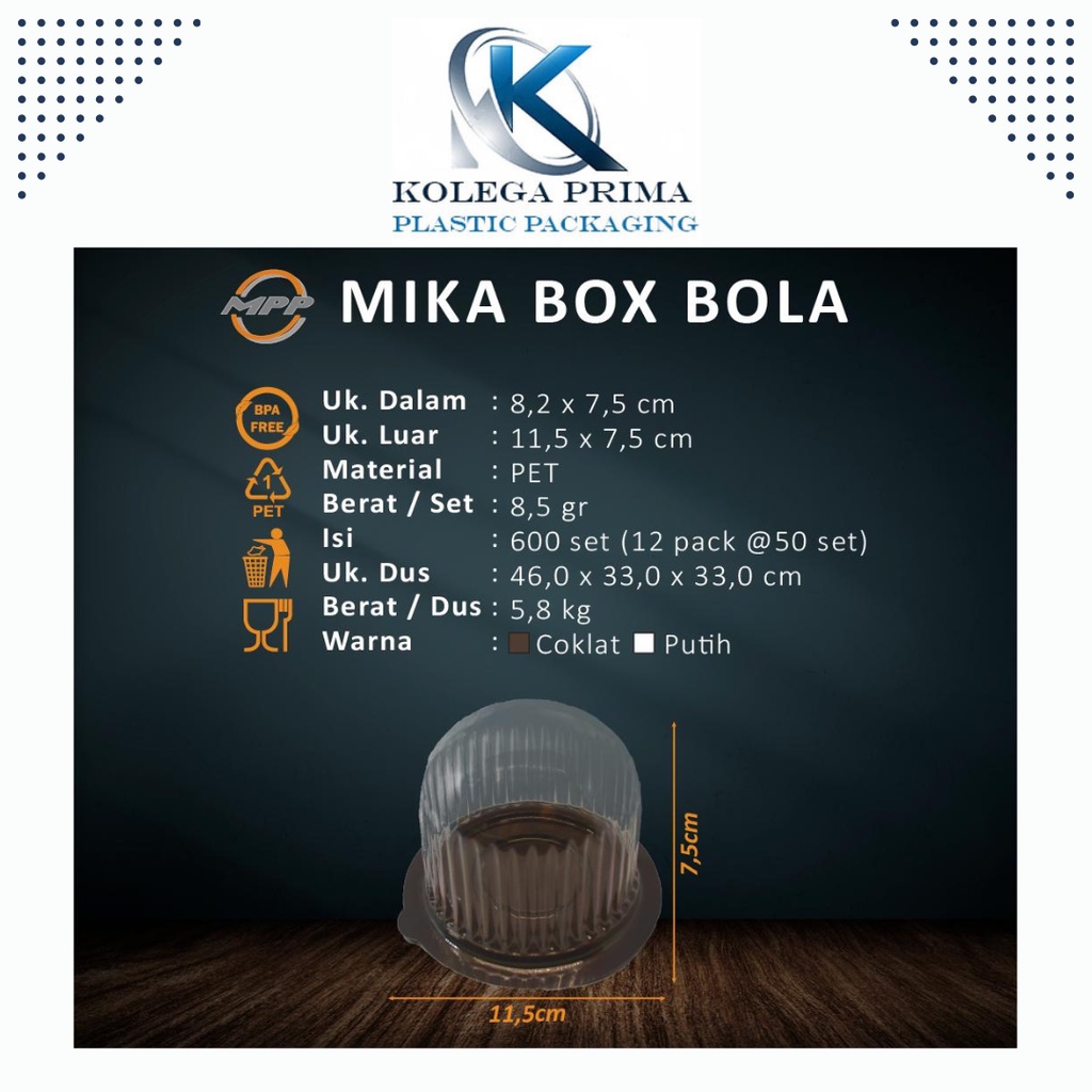 MIKA TART MINI/ MIKA CUP CAKES/ MIKA PUDING BOX BOLA/ MIKA TART MINI MURAH ISI 50PCS