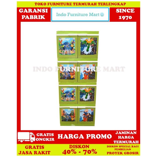 Lemari Pakaian Anak Container Plastik Akako Motif Superfriends