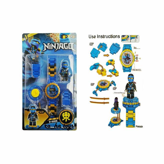 Terlaris jam tangan anak-anak karakter cowok jam robot lego ninjago - Biru Baru