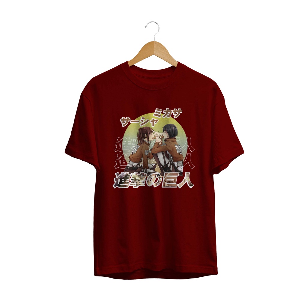 BAJU KAOS SASHA MIKASA ACKERMAN ATTACK ON TITAN SHINGEKI NO KYOJIN AOT