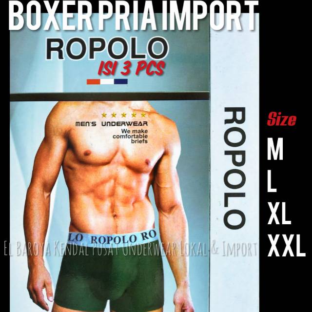 3 Boxer Pria Ropolo Jumbo